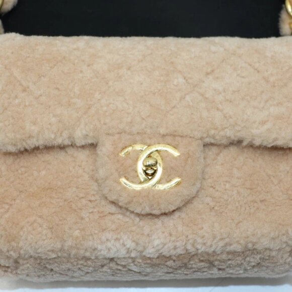 Chanel Small CC Flap Bag Light Pink Shearling Brushed Gold Hardware - Picture 6 of 16
